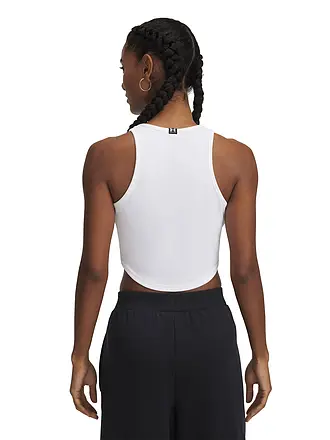 UNDER ARMOUR | Débardeur court côtelé UA Rival pour femme | weiss